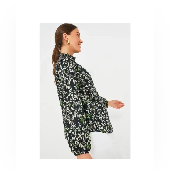 Tuckernuck Avalon Blouse XXS NWT Black Floral Cotton Top - Picture 7 of 12